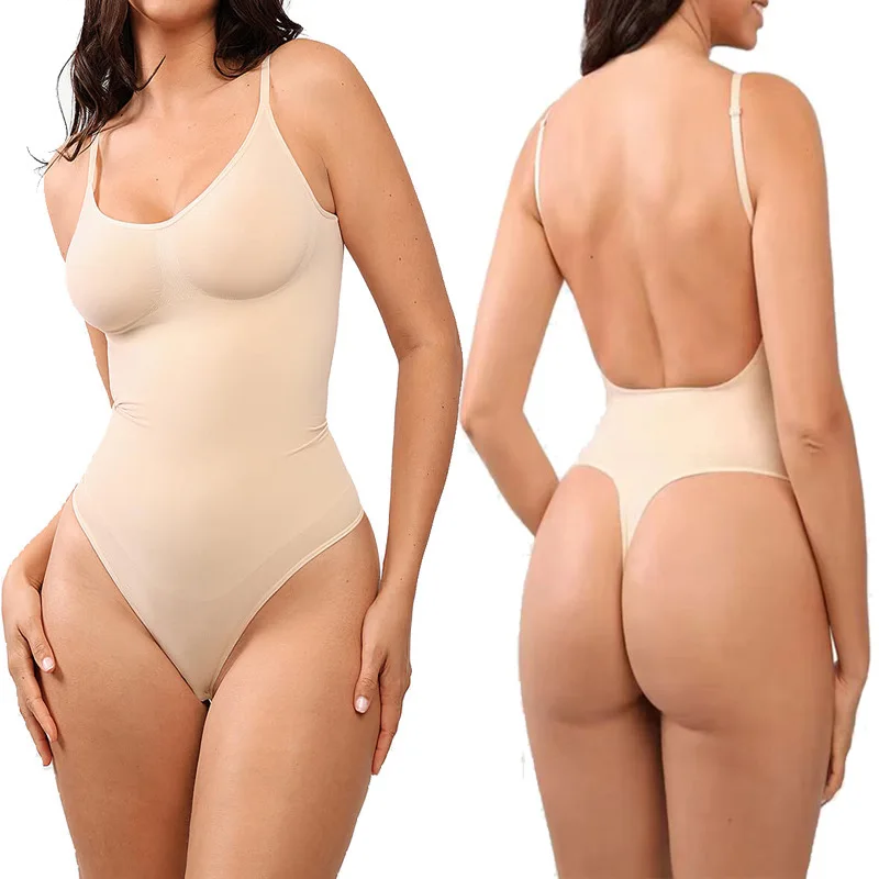 Sexy Low Back shapewear for Women Waist Trainer Body Shaper Thong Dupes Shaping Corset Tops Slimming Full Body Shaper Underwear