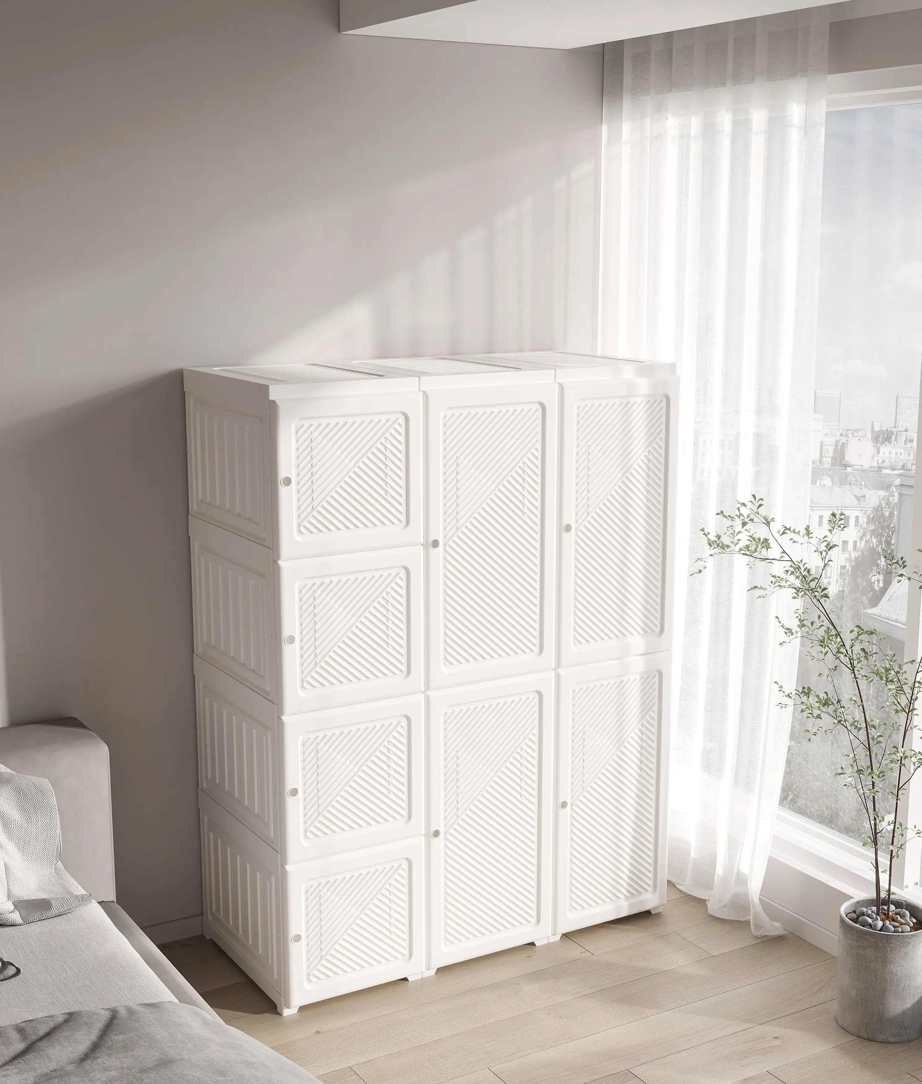 factory supply Easy Installation Portable Wardrobe Foldable Plastic wardrobe bedroom furniture