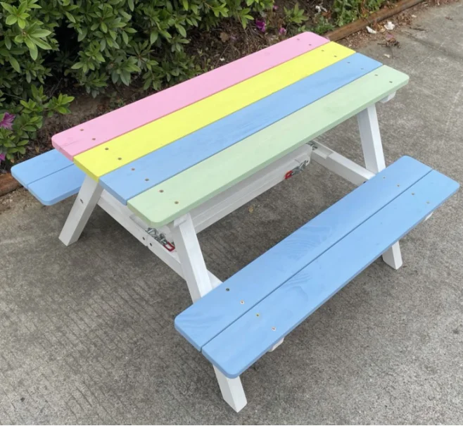 New Arrivals Garden  Camping  Folding Picnic Bench  Wooden Kids Foldable Picnic table
