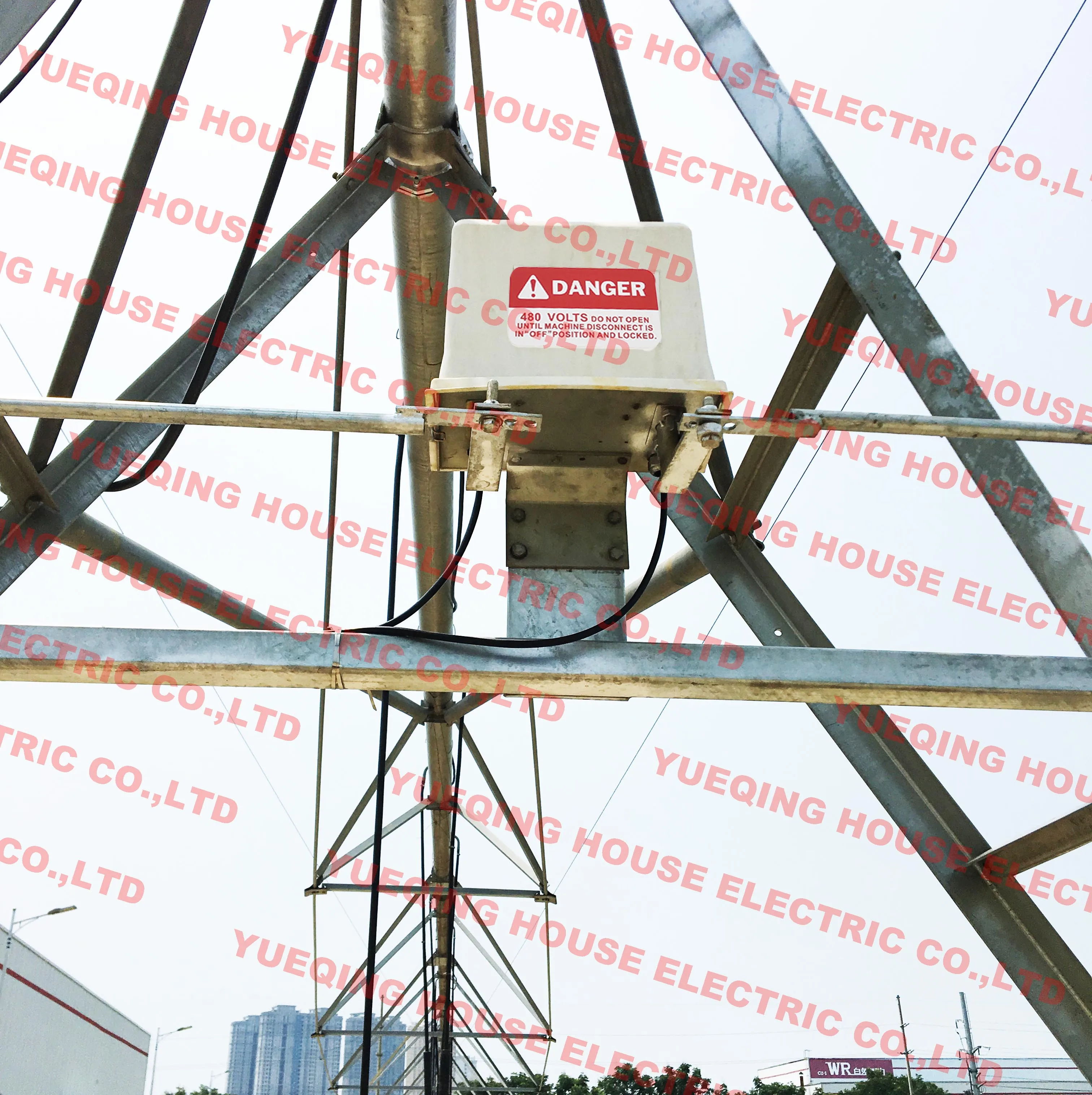 center pivot irrigation system end gun tower control box