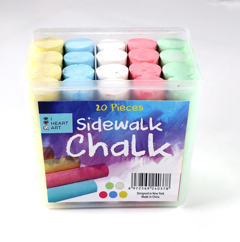 
20 Count non toxic dustless school chalk box with holder 