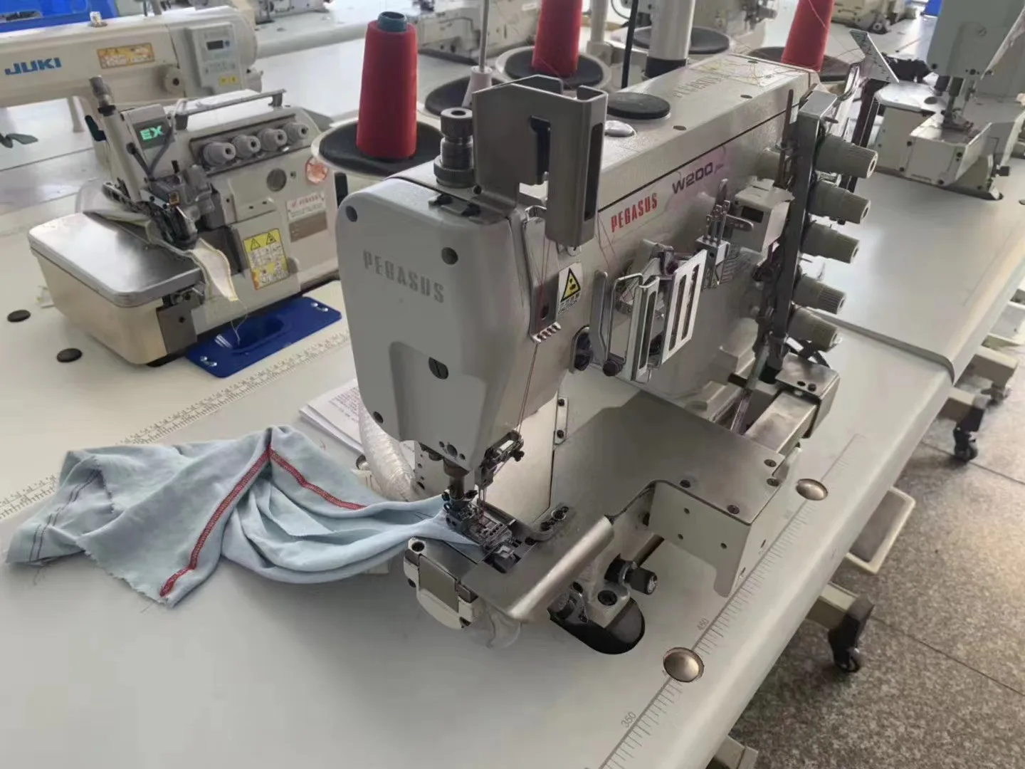 Original Pegasus W200 Small Cylinder Interlock Sewing Machine Covered Chain Stitch Sewing Cotton Sweaters Trousers Sportswear