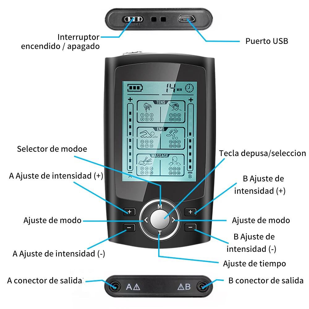 36modes Tens 7000 unit electric tens digital therapy machine self massage rehabilitation therapy supplie , ems tens unit massage