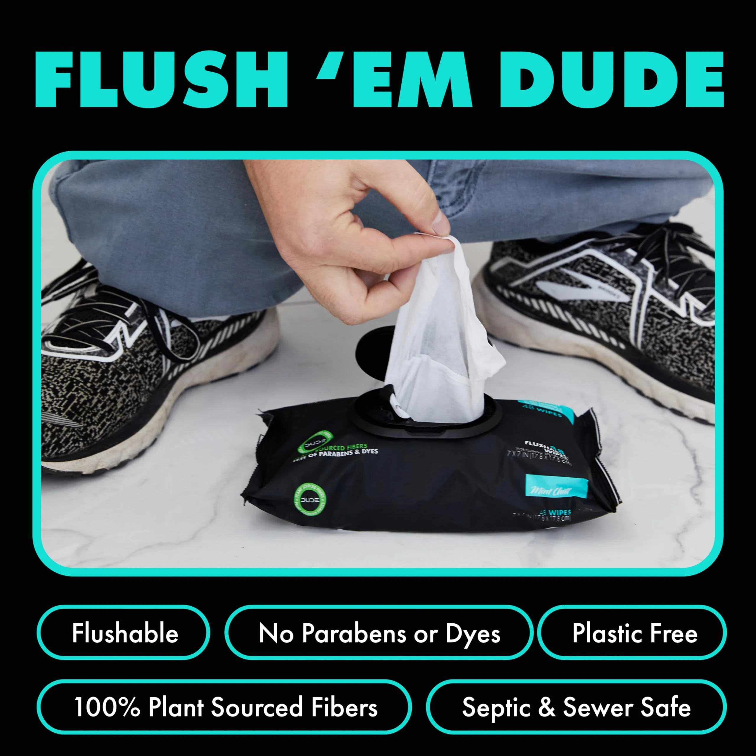 New Design Black Package Dude Flushable Wet Toilet Wipe Biodegradable Toilet Wipes Flushable Moist Toilet Wipes For Clean Butt