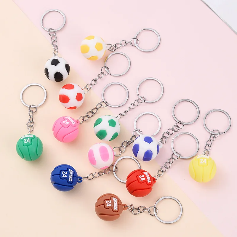 Mini Football Keychain Sports Soccer Ball Key Chain Pendants Bag Favors Gift Kids Student Ball Keychain