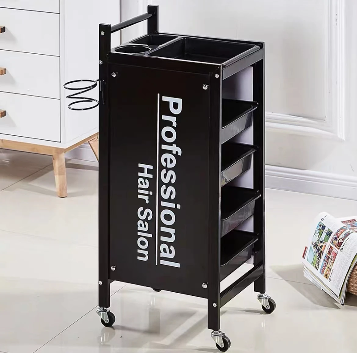 Beauty salon Hairdressing cart on the fifth floor ,with hair dyeing bowl and air duct seat,