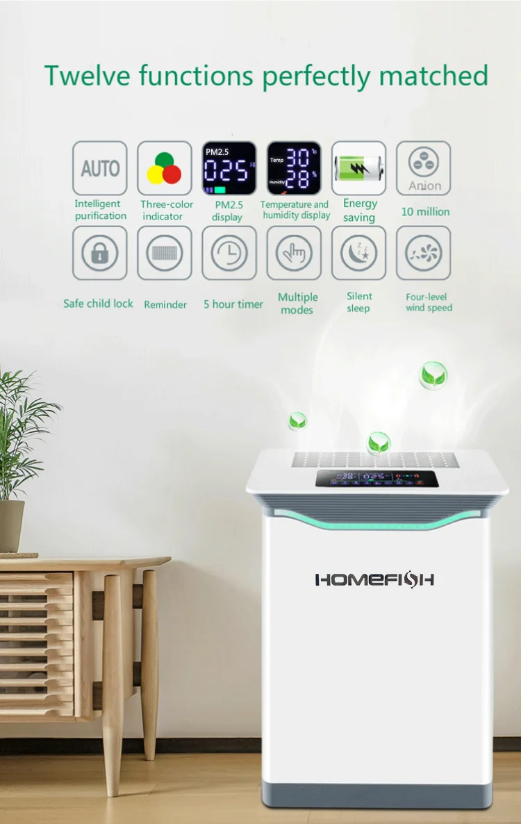 Homefish OEM Purificador De Aire Luftreiniger Uvc освежитель воздуха ионы отрицательного очищения увлажнитель Wifi очиститель