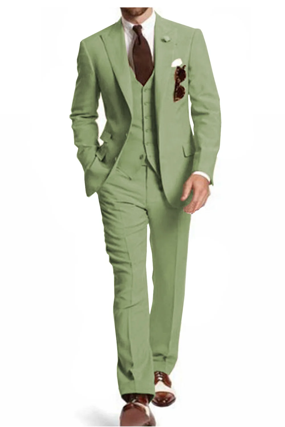Business Men Suits 2 Pieces Groom Tuxedos Green Flat Collar Wedding Suits Clothing Black Casual Pants Red Viscose Blue Set OEM