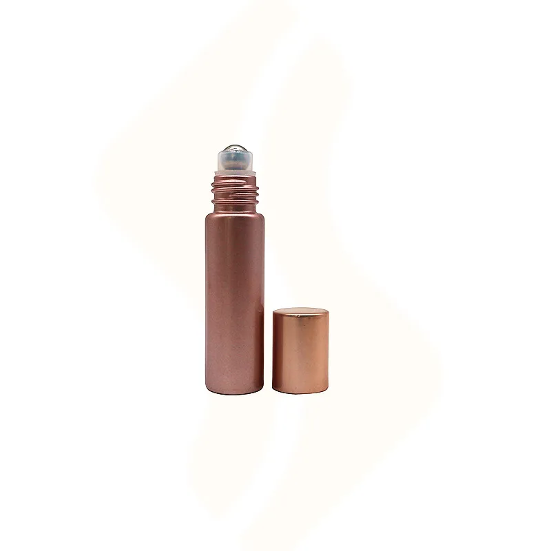 In Stock 5ml 10ml Cosmetic Packaging Rose Gold Roll On Bottle Essential Oil Pink Glass Roller Perfume Bottle