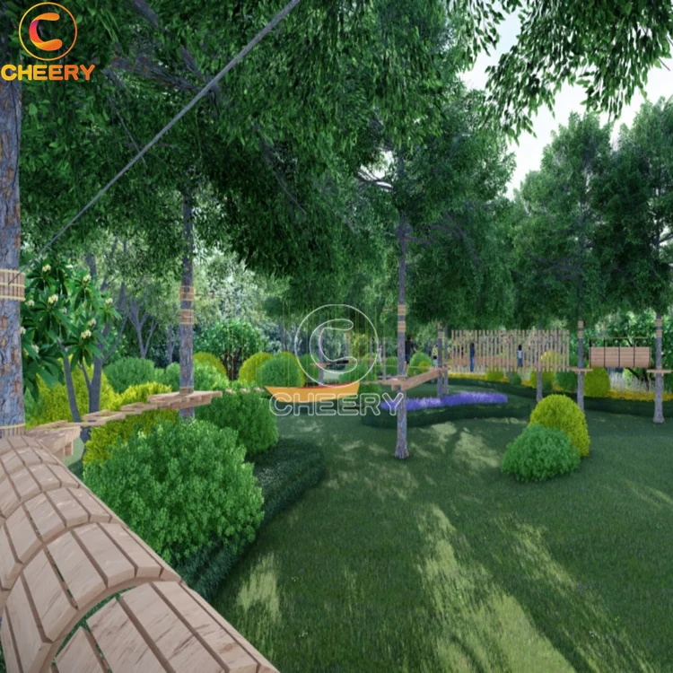 Funy and adventure forest outdoor rope course and climbing games