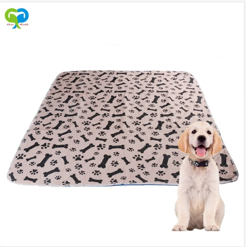Wholesale Ultra Absorbent Reusable Pee Pad Washable Pet Training Pads Waterproof  Printed Dog Pad