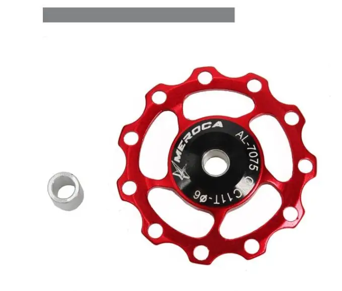 MEROCA Mountain Bike Road Bicycle 11T 13T Aluminum Jockey Wheel Rear Derailleur Pulley Steel Bearing Guide