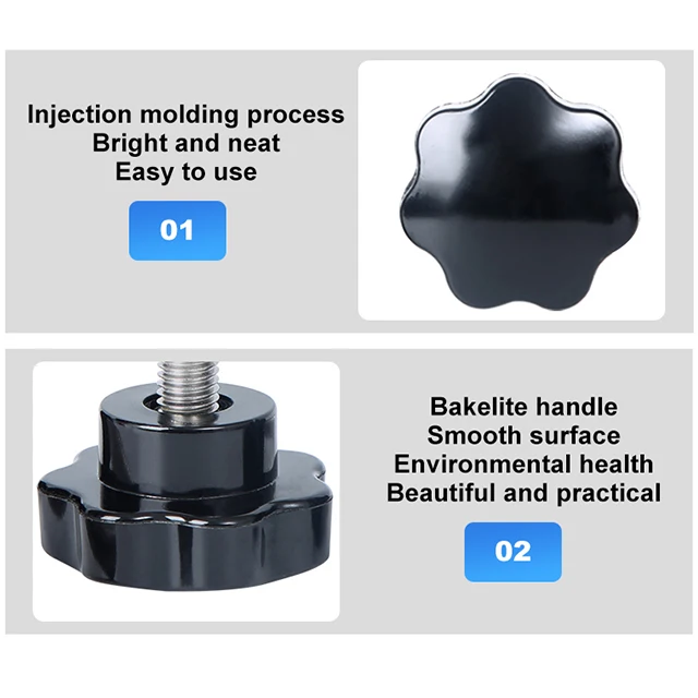 Hot Sale Plastic Handle Knob Screw  Plastic Head Stainless Screw plum Blossom Hand Screw M10 With Base Diameter 38mm