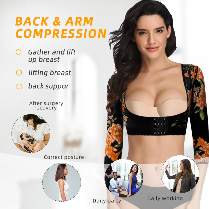 Floral Stage 1 Post Op Garment Ortopedicas o Medicas Shoulder Extender Gym Fajas-Reductor Muj Con Women Fajas Top Shapewear