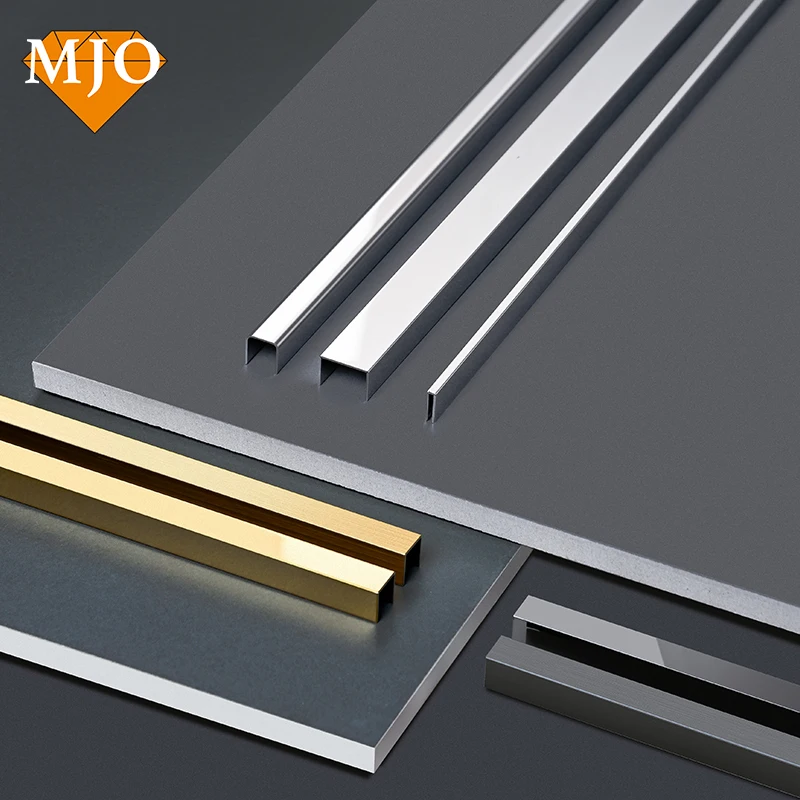 Foshan Supplier MJO Metal Decorative Wall Strips For Wall Floor Furniture Decoration U Shape Metal Trim Strips