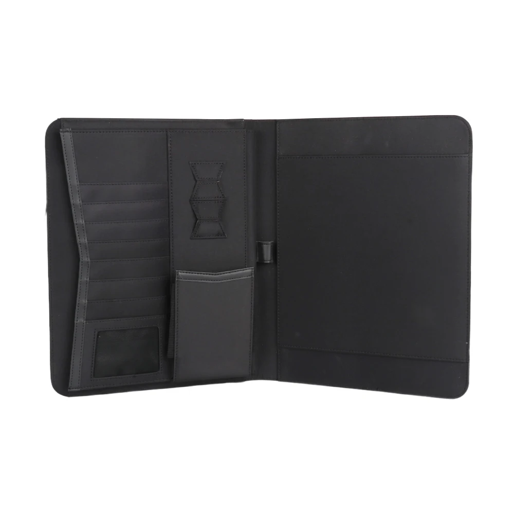 Custom A4 Leather Business Resume Portfolio Card Holder Binder Office Meeting Document PU Padfolio Folder Organizer With Notepad