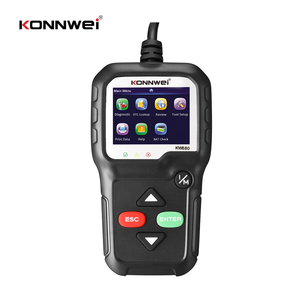 KW680 Vehicle Scanner Diagnostic Tool OBD2 Code Reader Car Automotive Check Engine Error Analyzer Heavy Truck Cars 8 Languages