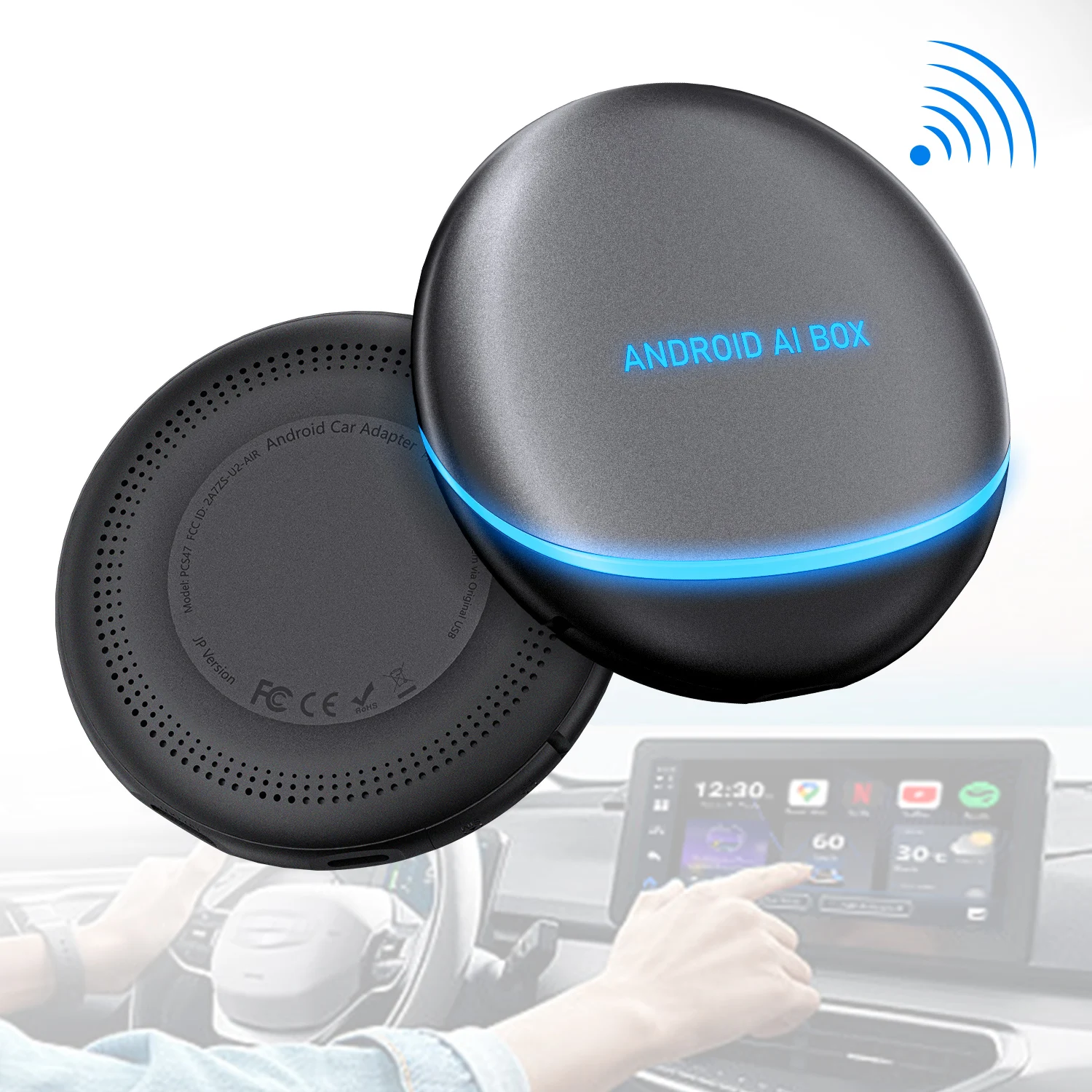 Ottocast Carplay Ai Box Adapter Car Wireless Carplay Android Auto Box for Car Multimedia Ai Box HDMI Netflix YouTube Tv stick