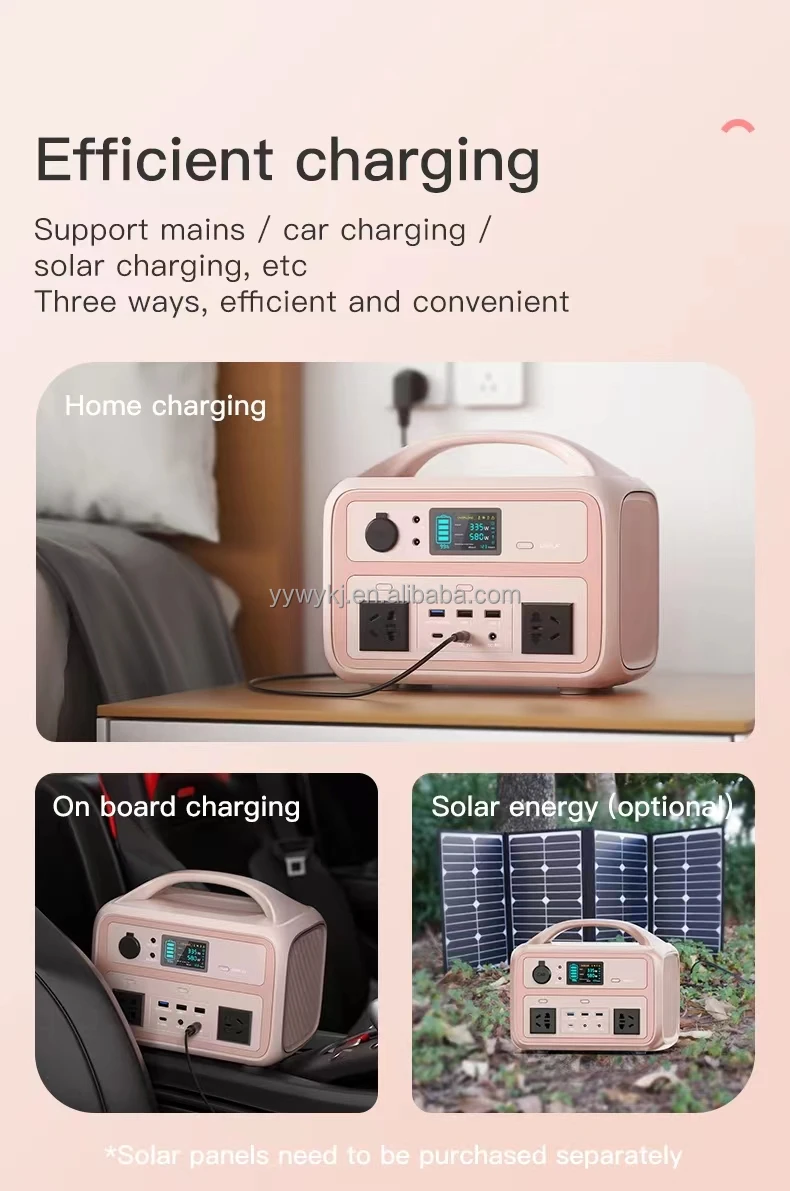 New Arrival Power Supply 600W Lithium Ion Energy System Charging Solar Generator Portable Rechargeable Power Station For Laptop