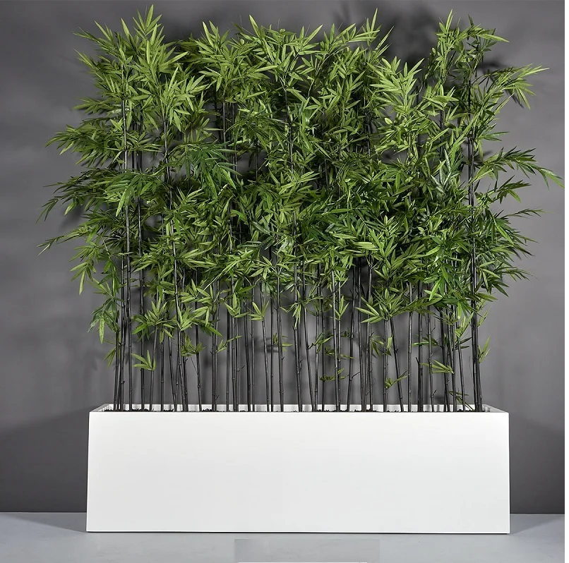 Large Outdoor Rectangular Fiberglass concrete Trough Flower planter pots