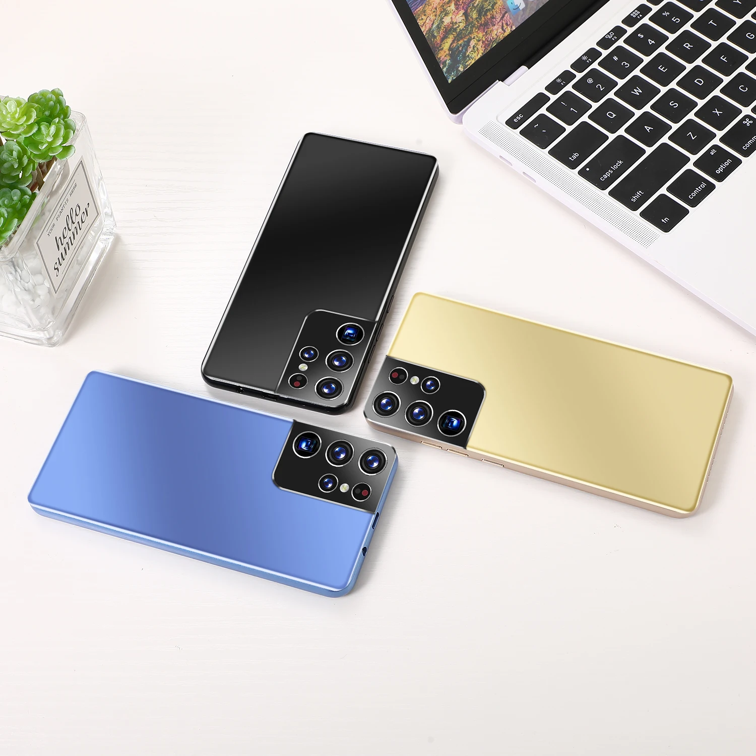  2021 новейшая Горячая Настройка Android смартфон S21 U 5 8 дюймов 4800 мА/ч ГБ + 128 Гб большой объем памяти также GSM 5G чехол для мобильного