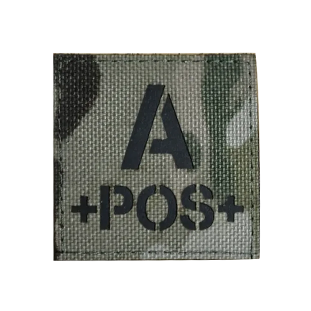 Custom Color A+ B+ AB+ O+ A B AB O Positive Pos Infrared Tactical Blood Type Patch