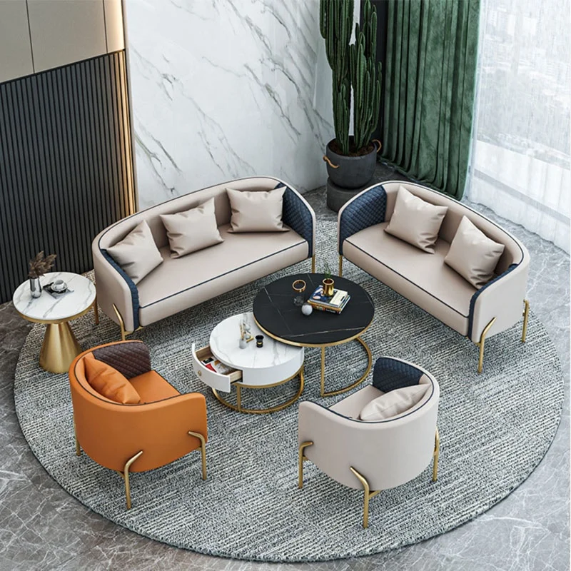 Hot sale new design luxury office furniture reception room casual sofa sets