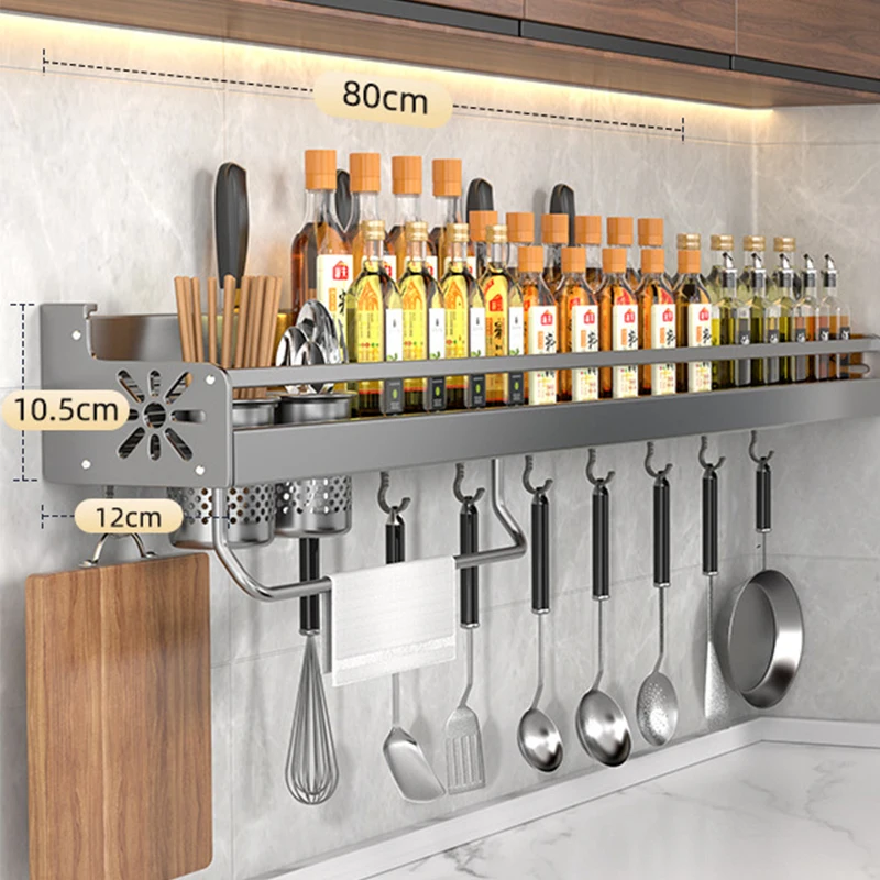 Kitchen Stainless Steel Knife Rest Chopstick Stand Multifunctional Storage Rack Perforation-Free Wall Hanging Kitchen Knife Rack