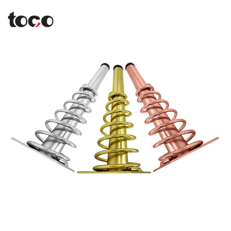 Toco Cone Shape Furniture Accessories Furniture Legs Sofa Iron Leg Rest Sofa Top Plate Iron Gold Sofa Hardware Leg