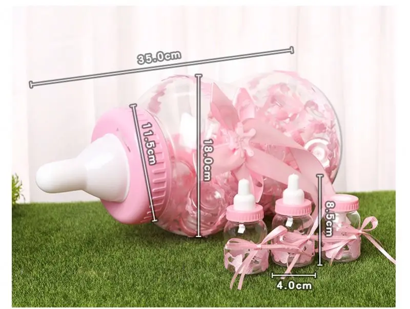 Jumbo Bottle Piggy Bank Baby Shower Birthday Baptism Party Favor Decor Bottles Large 1pc with 30pcs Small Size for Newborn Baby