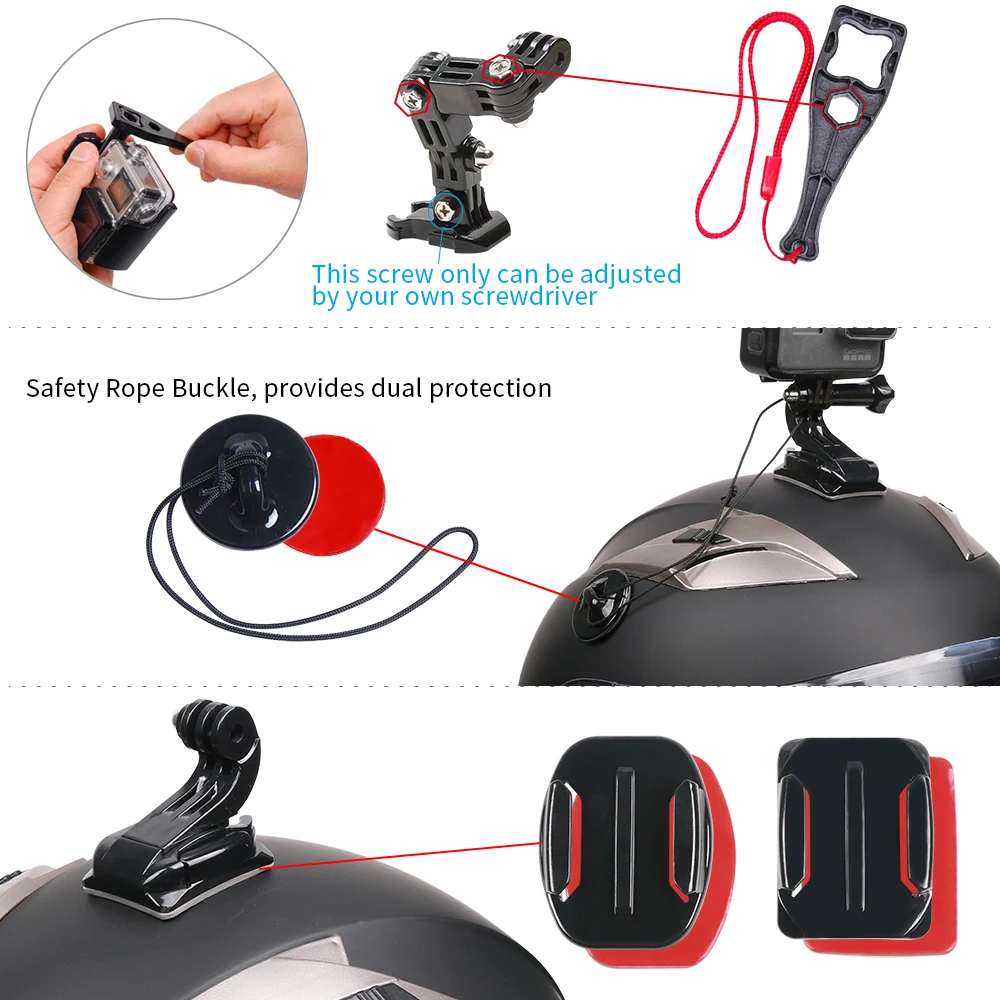 SUREWO Motorcycle Helmet Chin Mount Kit for GoPro Hero (2018)/6/5 Black,4 Session,3+ Action Camera and More