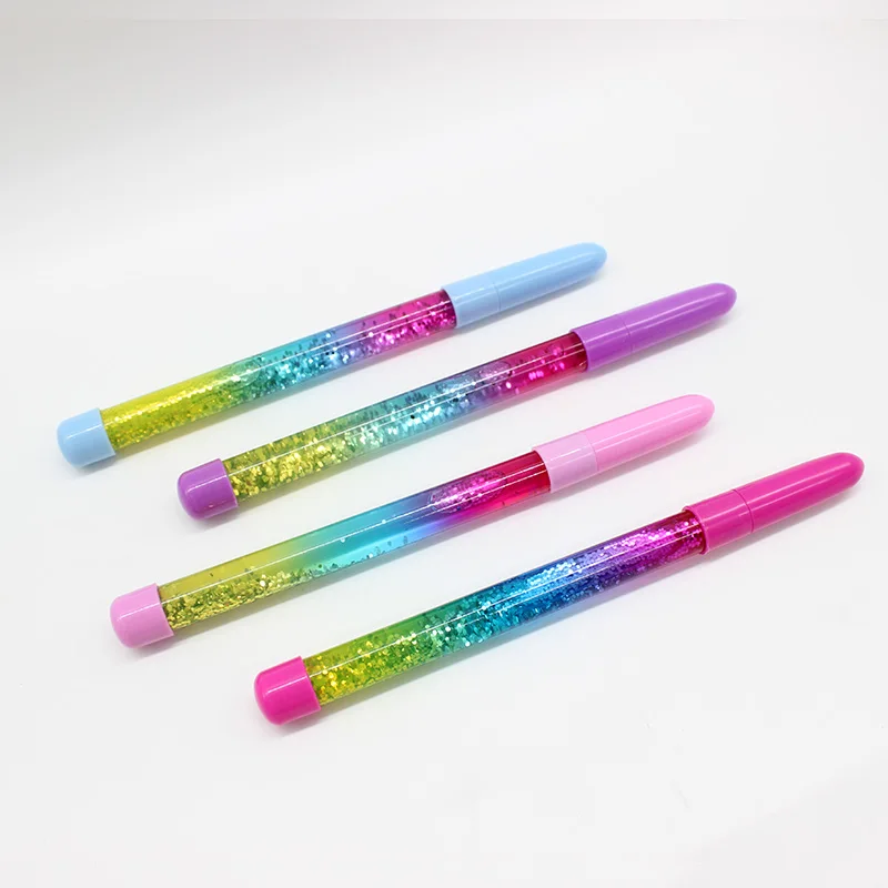 Creative Gift Pen Rainbow Fairy Stick Colorful Quicksand Ballpoint Pen