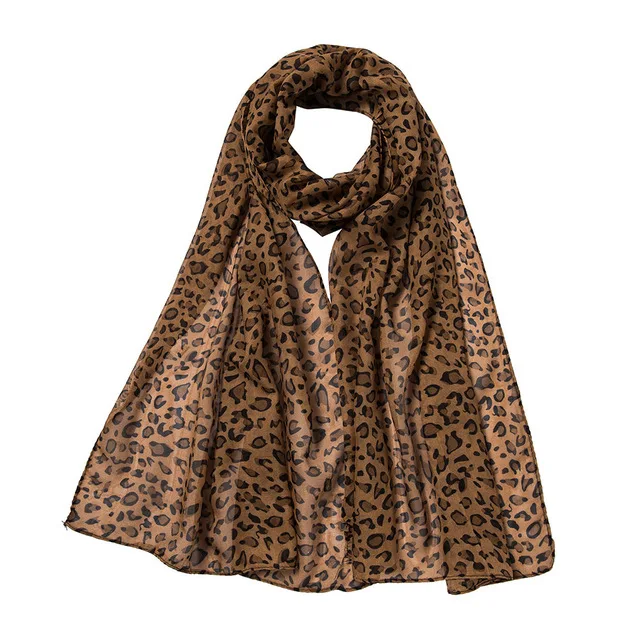 2023  New Women Leopard Print Silk Silk Necktie Multipurpose Small Bandage Scarf crinkle Chiffon Scarf