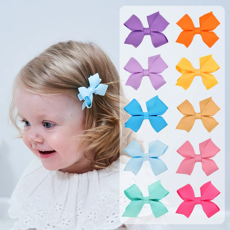 
60316 Cute Butterfly Knot 2 inch Baby Bow Non Slip Fully Lined Covered Hair Clips for Girls Hair Factory Wholesale Solid Color 