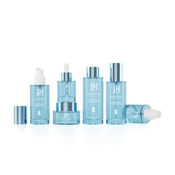 Eco friendly skincare container packaging luxury cosmetic lotion cream glass bottles cap and jar face toner serum pump bottle