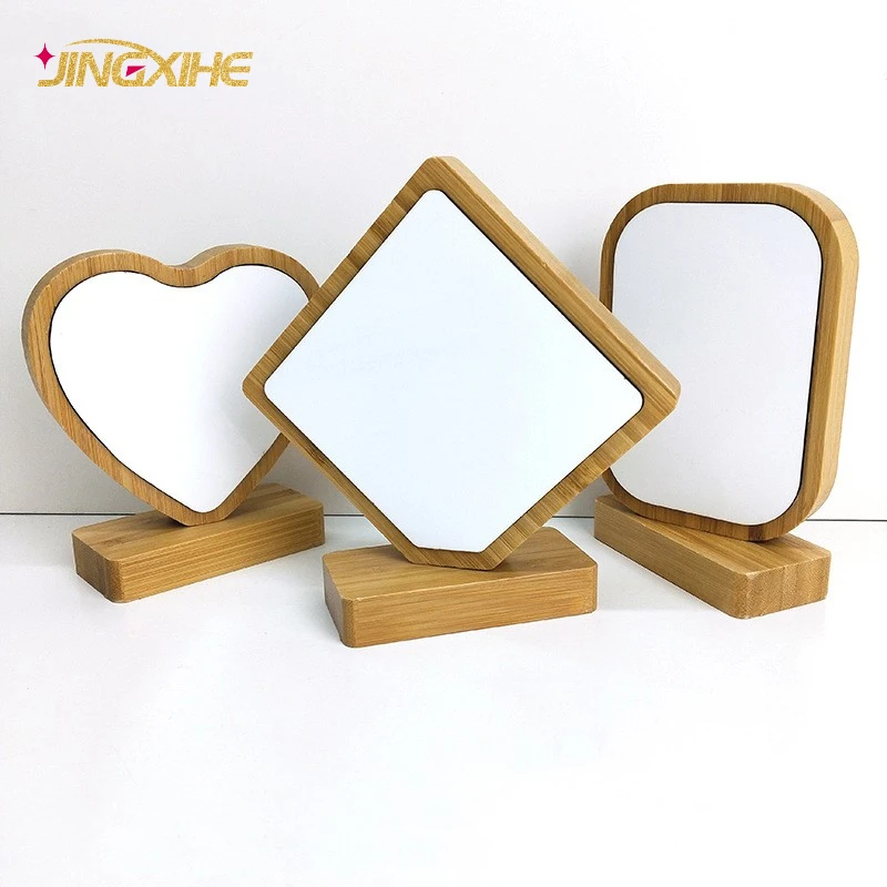 Latest gifts crafts sublimation blank box bamboo creative photo frame custom design blank photo frame for sublimation photo