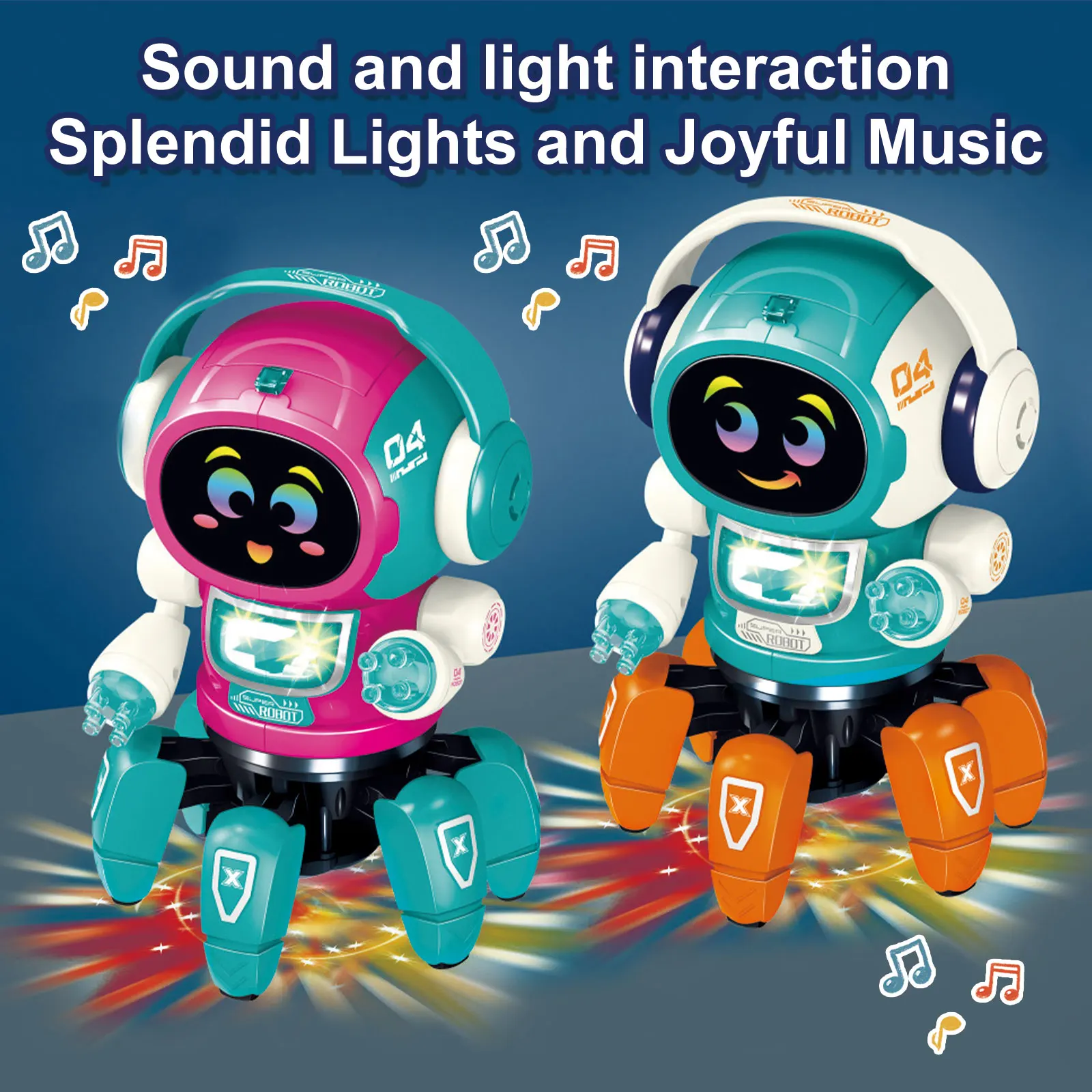 Cartoon Octopus Crawling Toys Educational Sensory Toddler Toys Musical Walking Plastic Octopus Baby Toys For Kids