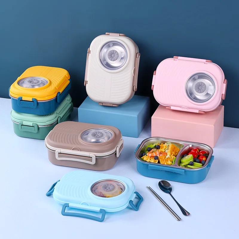 Boys girls 2 compartment leakproof tiffin food containers stainless steel thermal insulattion bento lunch box with soup bowl