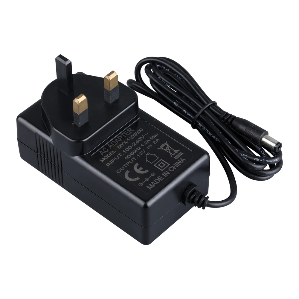 Manufacturer 36W AC/DC Power Adapters 5V 6V 9V 12V 15V 24V 0.5A 800mA 1A 2A 3A 4A 5A 6A 7A EU US Power Adapter