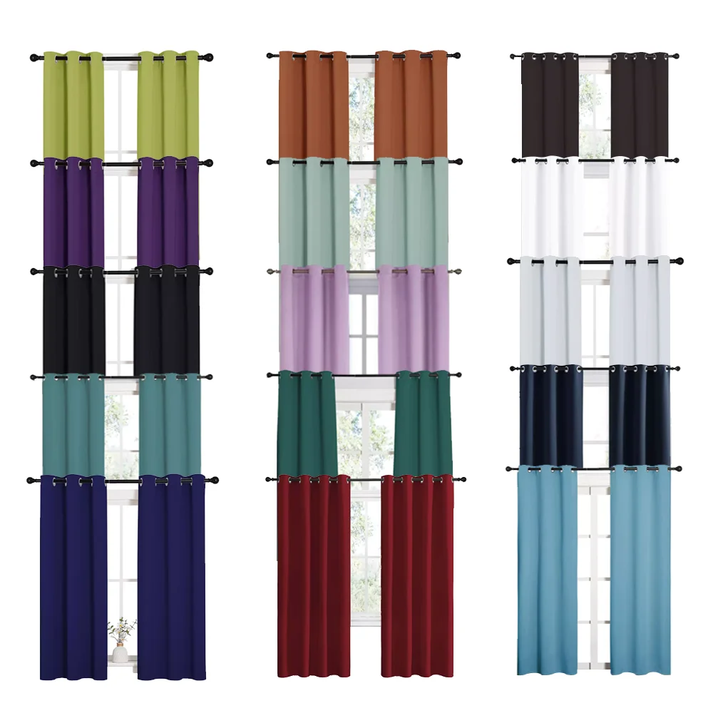 Шторы светонепроницаемые однотонные, современные роскошные занавески для гостиной, спальни, детской кухни, однотонные серые