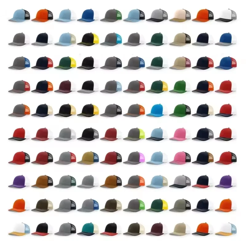 Wholesale Custom Embroidery LOGO RUBBER Leather Patch Baseball Cap Trucker Hats Richardson 112