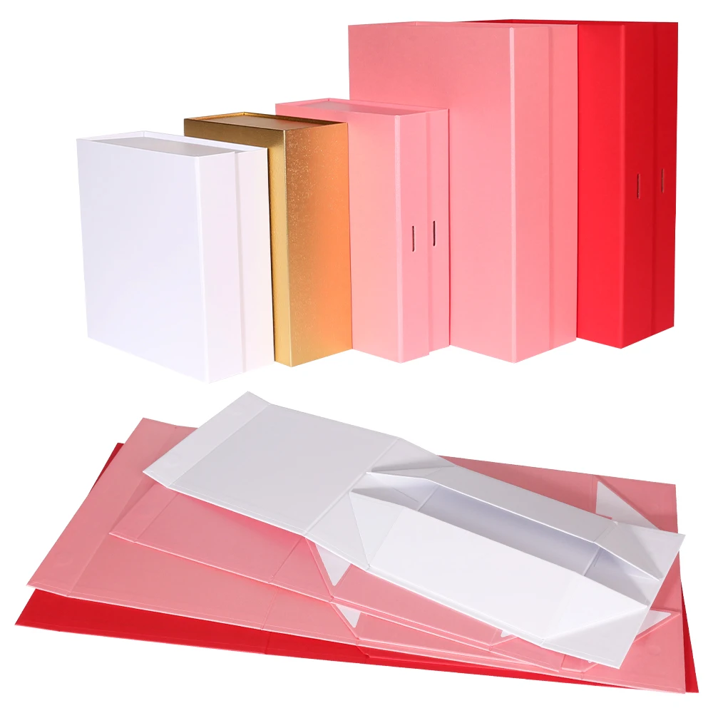 Luxury Design Custom logo Small Gift Box Magnet Foldable Color Gift Box Folding Paper Packaging Boxes With Ribbon