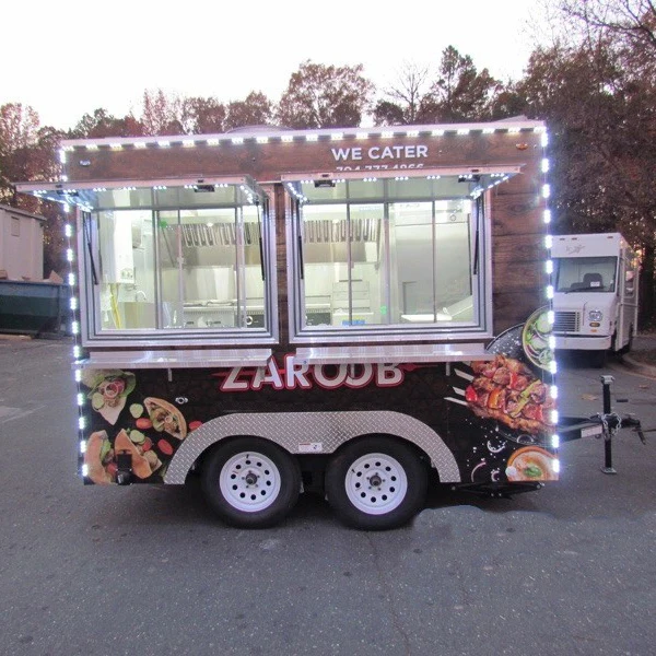2023 Mobile Food Truck Ice Cream Dining Car Hot Dog Food Delivery Cart Support Color Size Logo Customization Food Trailer