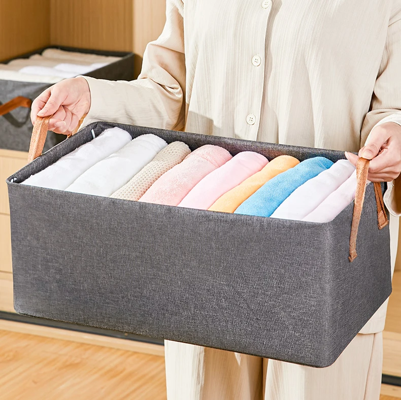 OEM Supported Multifunctional Foldable Storage Baskets Square Drawer Type Clothes Cation Organizer for Wardrobe Storage