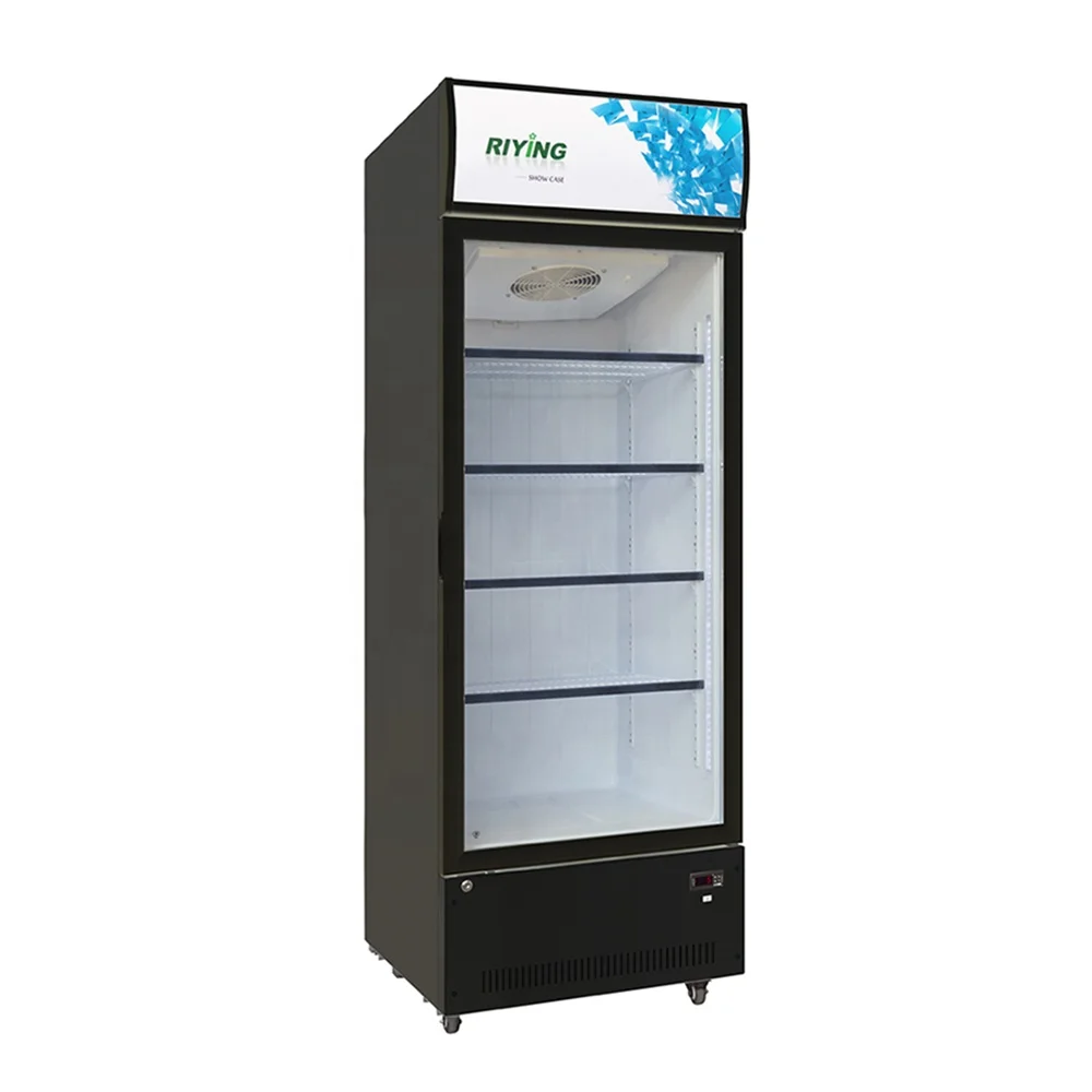 OEM 420L Single Glass Door Display Commercial showcase Cooler Fridge Cold Drink Beverage Refrigerator Refrigeration Equipment
