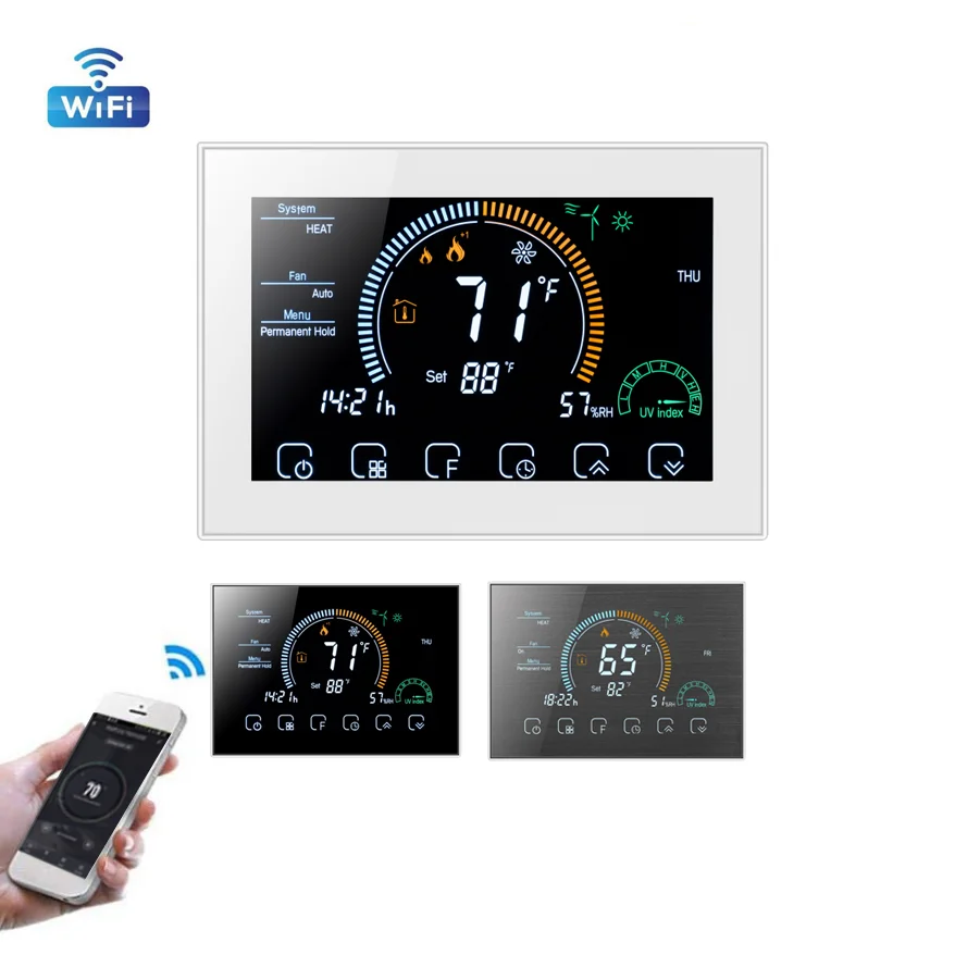 Factory Wholesale Price heat pump central AC WiFi Thermostat Compatible Voice Control