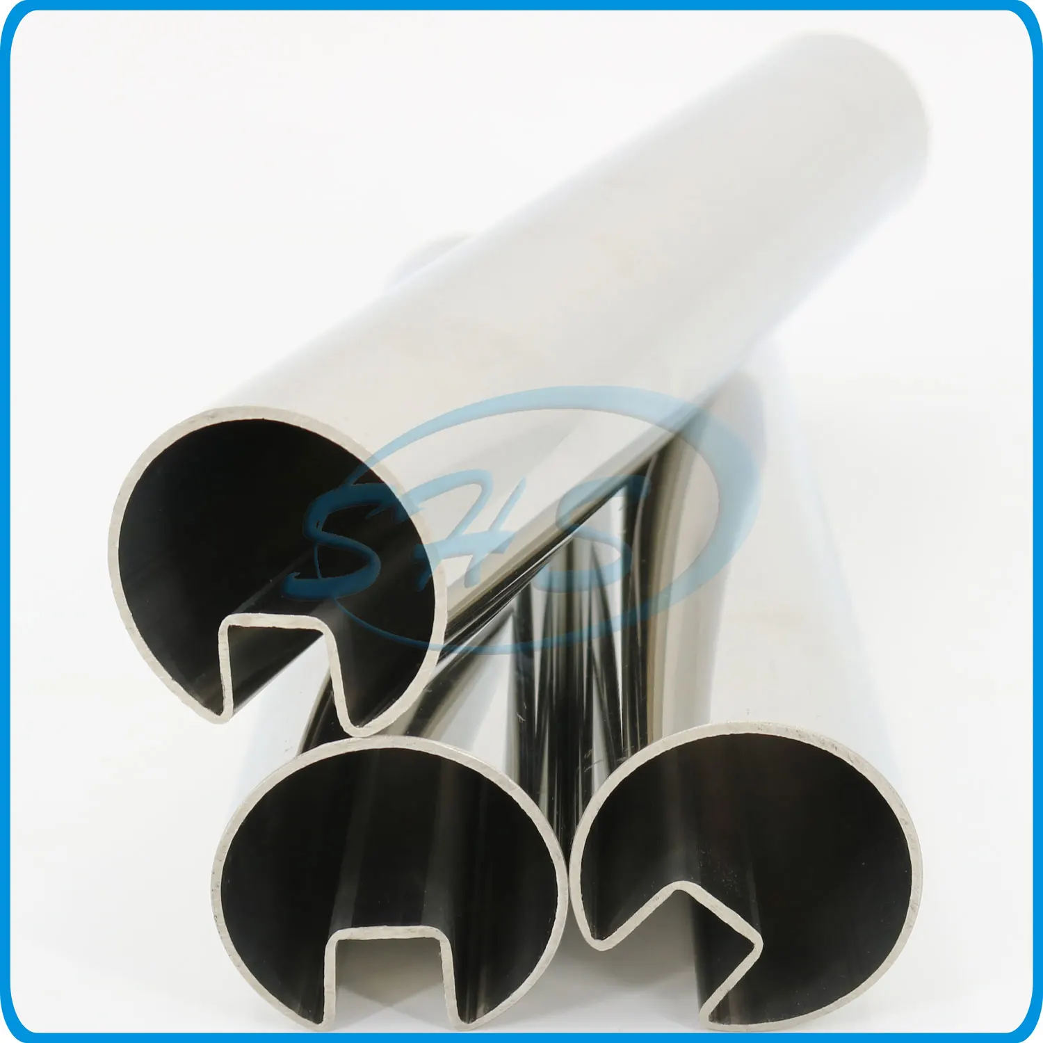 ASTM A554 201 304 stainless steel tube slotted tube handrail pipe glass groove tube with Satin polishing for balustrade