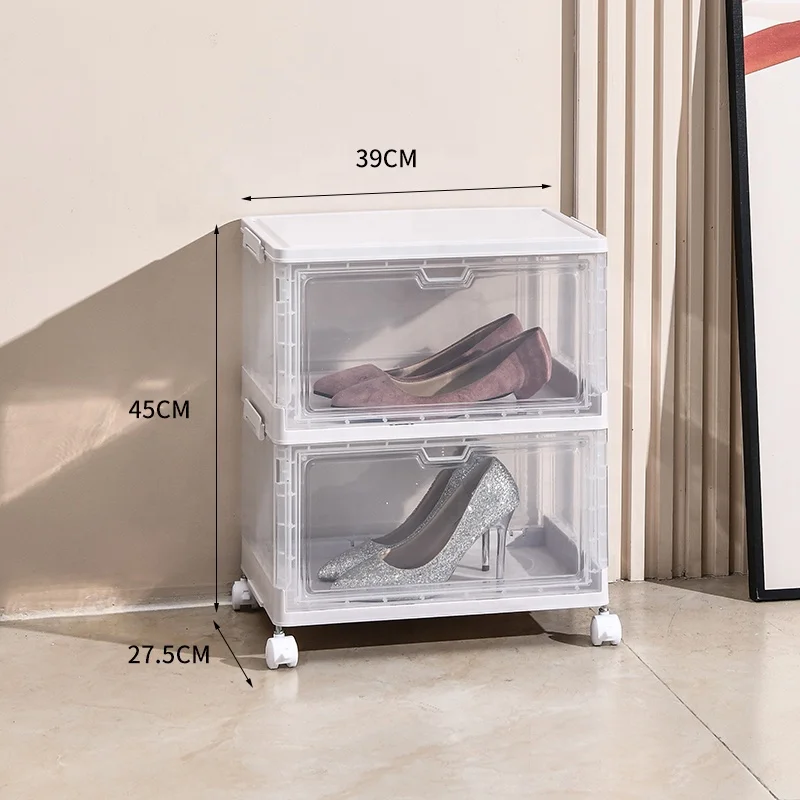 Kworld Factory Price Sneaker Storage Free Installation Clear Plastic Durable Foldable Shoe Organizer for Home Use