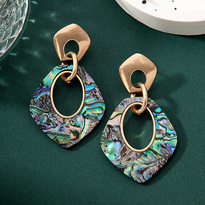 New Design Women Fashion Accessories Natural Abalone Shells Drop Earrings Jewelry