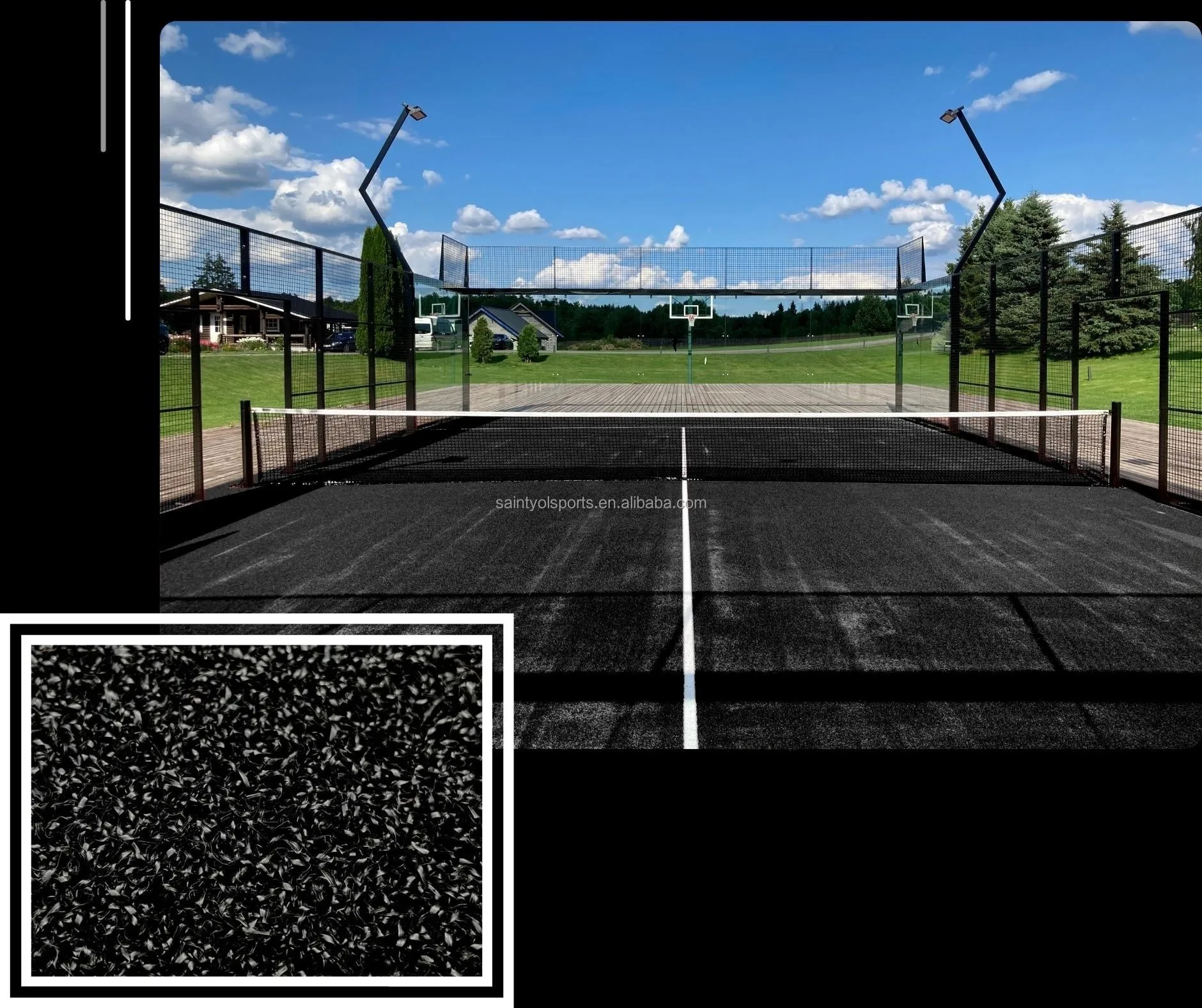 Factory Wholesale Panoramic Padel Court System Tempered Glass Thick Steel Paddle Tennis Court